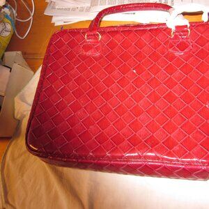 New Estee Lauder red 11 x14 in 2 pc cosemetic travel bag